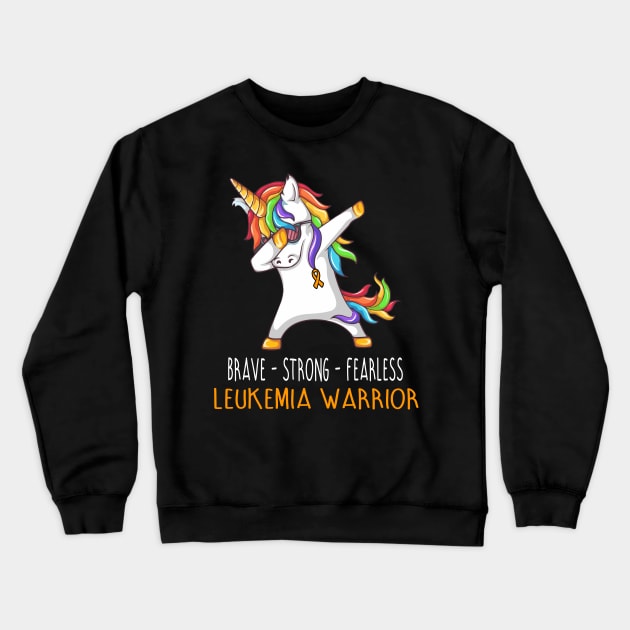 Brave Strong Fearless LEUKEMIA Support LEUKEMIA Awareness Gifts Crewneck Sweatshirt by ThePassion99